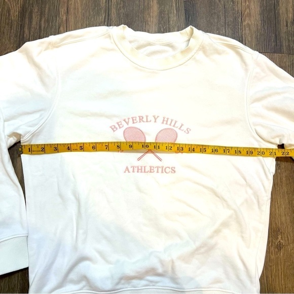 Women’s Beverly Hills Athletics White Pink Long Sleeves Sweatshirt Tennis Size S - Picture 7 of 8